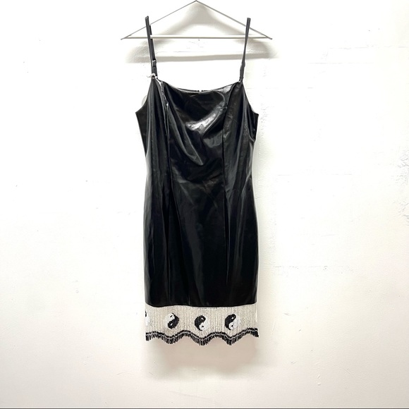 STAUD Joan Ying yang beaded dress NWT size 8 - Picture 2 of 11